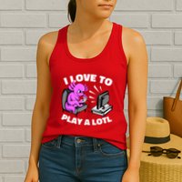 I Love To Play A Lotl Axolotl Gamesolotl Funny Gamer Womens Tank Top