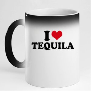 I Love Tequila 11oz Black Color Changing Mug