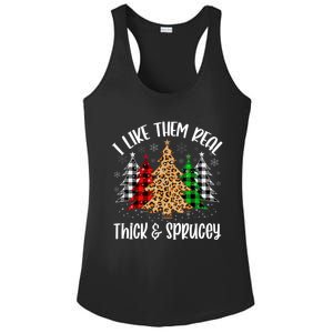 I Like Them Thick And Sprucey Xmas Plaid Leopard Christmas Great Gift Ladies PosiCharge Competitor Racerback Tank