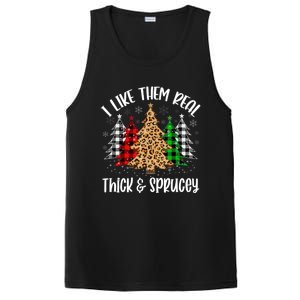 I Like Them Thick And Sprucey Xmas Plaid Leopard Christmas Great Gift PosiCharge Competitor Tank