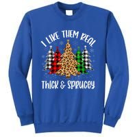 I Like Them Thick And Sprucey Xmas Plaid Leopard Christmas Great Gift Sweatshirt