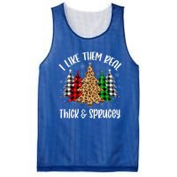 I Like Them Thick And Sprucey Xmas Plaid Leopard Christmas Great Gift Mesh Reversible Basketball Jersey Tank