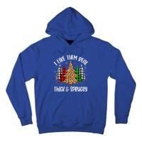 I Like Them Thick And Sprucey Xmas Plaid Leopard Christmas Great Gift Tall Hoodie