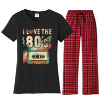 I Love The 80s Vintage Music Party Women's Flannel Pajama Set