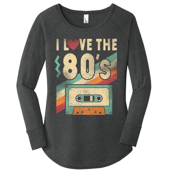 I Love The 80s Vintage Music Party Women's Perfect Tri Tunic Long Sleeve Shirt