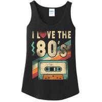 I Love The 80s Vintage Music Party Ladies Essential Tank