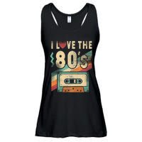 I Love The 80s Vintage Music Party Ladies Essential Flowy Tank