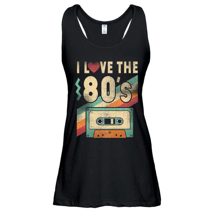 I Love The 80s Vintage Music Party Ladies Essential Flowy Tank