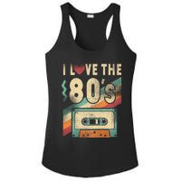 I Love The 80s Vintage Music Party Ladies PosiCharge Competitor Racerback Tank