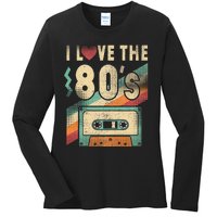 I Love The 80s Vintage Music Party Ladies Long Sleeve Shirt