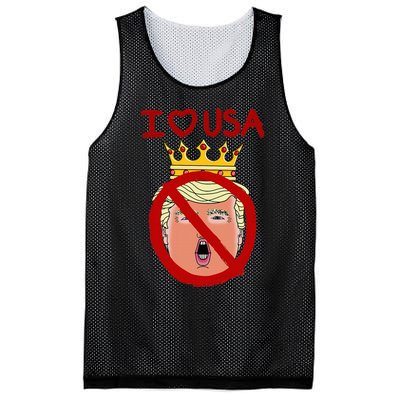 I Love Usa Cancel King Trump! Mesh Reversible Basketball Jersey Tank