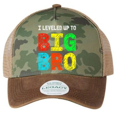 I Leveled Up To Big Bro Funny Gamer Brother Gift Legacy Tie Dye Trucker Hat