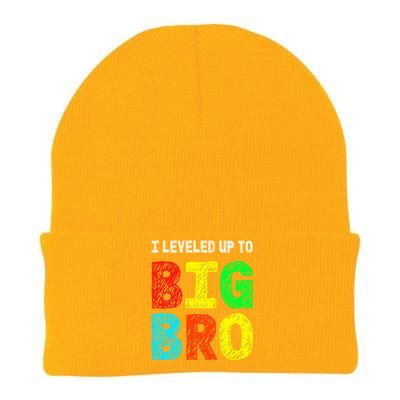 I Leveled Up To Big Bro Funny Gamer Brother Gift Knit Cap Winter Beanie