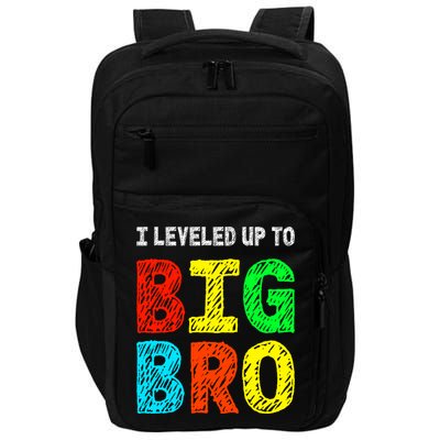I Leveled Up To Big Bro Funny Gamer Brother Gift Impact Tech Backpack