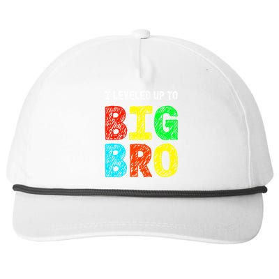 I Leveled Up To Big Bro Funny Gamer Brother Gift Snapback Five-Panel Rope Hat