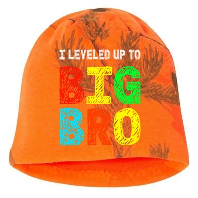 I Leveled Up To Big Bro Funny Gamer Brother Gift Kati - Camo Knit Beanie