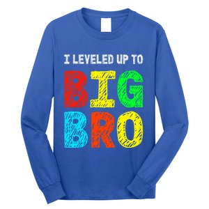 I Leveled Up To Big Bro Funny Gamer Brother Gift Long Sleeve Shirt