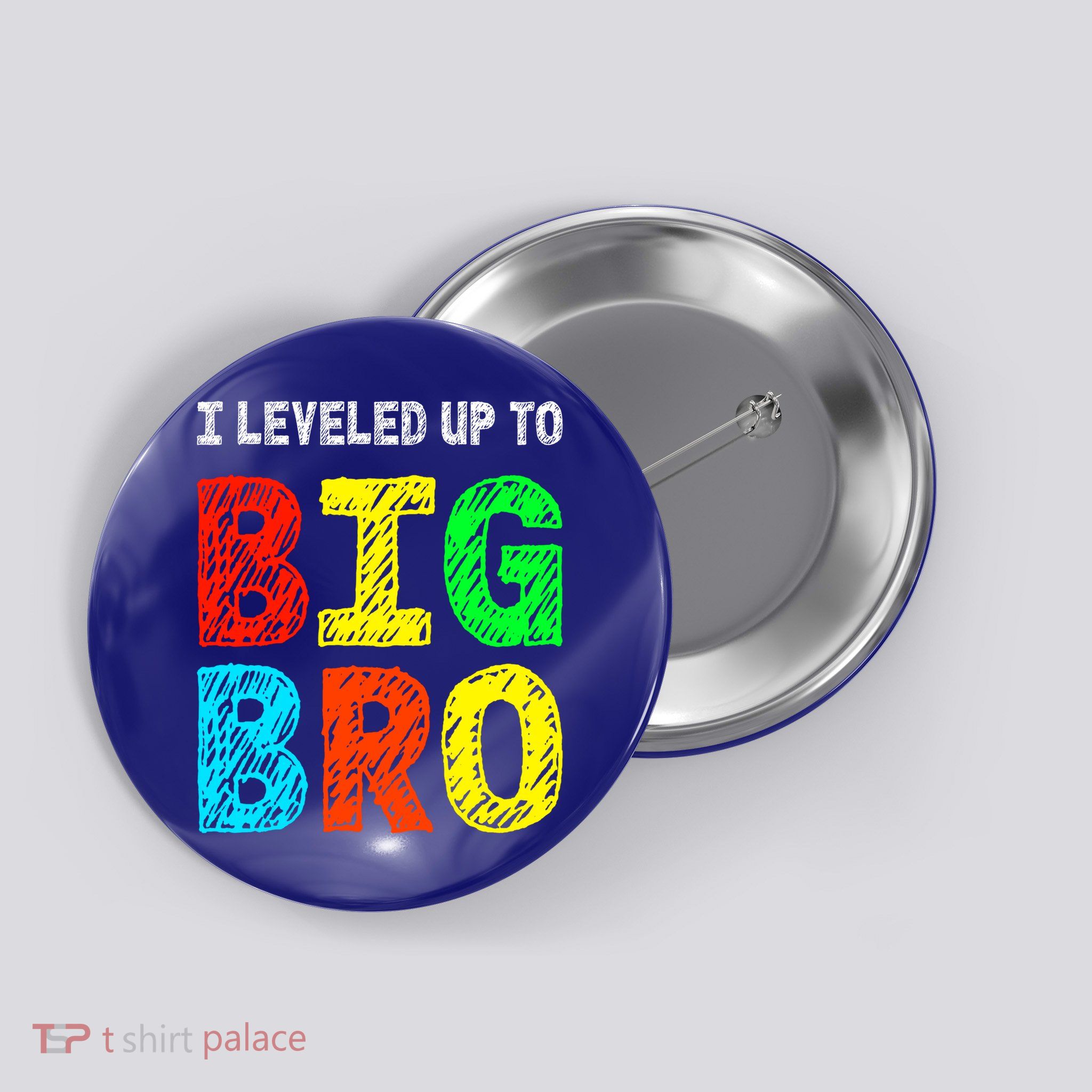 I Leveled Up To Big Bro Funny Gamer Brother Gift Button