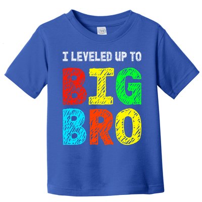 I Leveled Up To Big Bro Funny Gamer Brother Gift Toddler T-Shirt