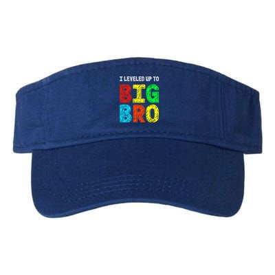 I Leveled Up To Big Bro Funny Gamer Brother Gift Valucap Bio-Washed Visor