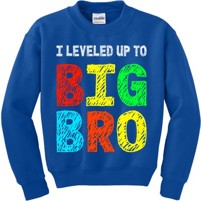 I Leveled Up To Big Bro Funny Gamer Brother Gift Kids Sweatshirt