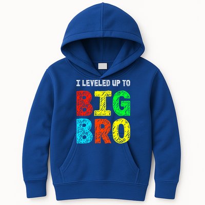 I Leveled Up To Big Bro Funny Gamer Brother Gift Kids Hoodie