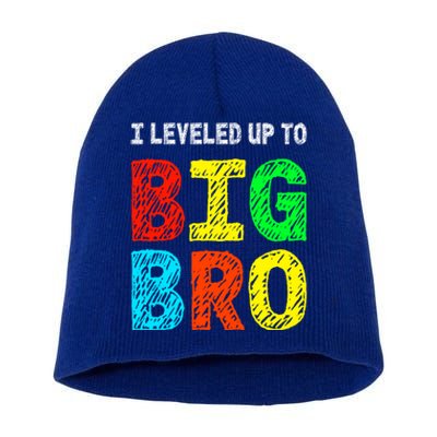 I Leveled Up To Big Bro Funny Gamer Brother Gift Short Acrylic Beanie