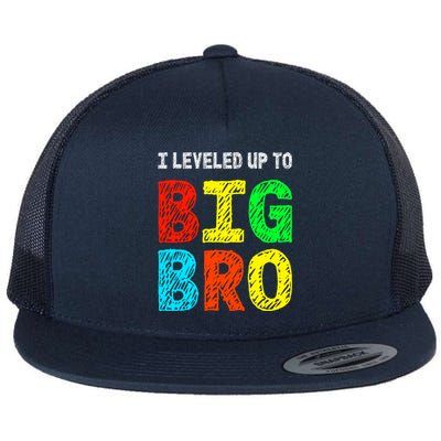 I Leveled Up To Big Bro Funny Gamer Brother Gift Flat Bill Trucker Hat