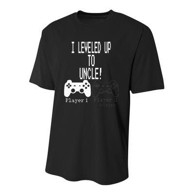 I Leveled Up To Uncle New Uncle Gaming Youth Performance Sprint T-Shirt