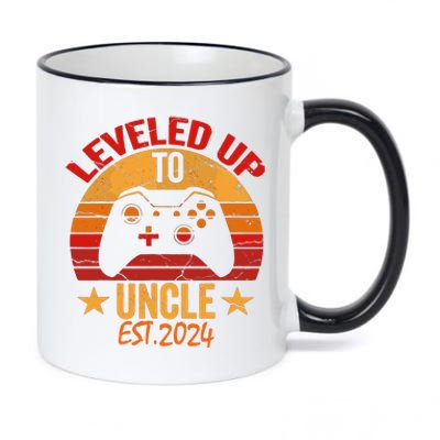 I Leveled Up To Uncle Est 2024 Video Gamer Pregnancy 11oz Black Color Changing Mug