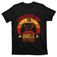 I Leveled Up To Uncle Est 2024 Video Gamer Pregnancy T-Shirt