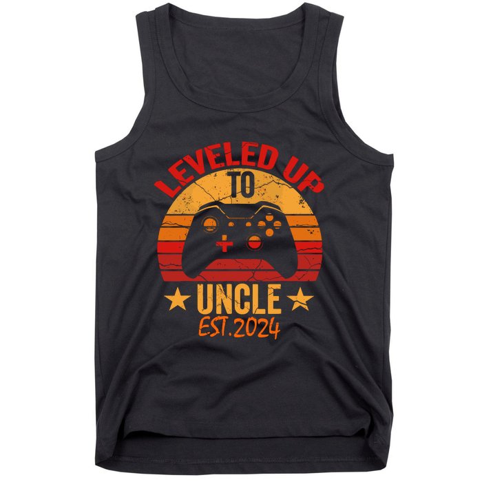 I Leveled Up To Uncle Est 2024 Video Gamer Pregnancy Tank Top