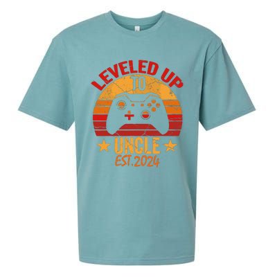 I Leveled Up To Uncle Est 2024 Video Gamer Pregnancy Sueded Cloud Jersey T-Shirt