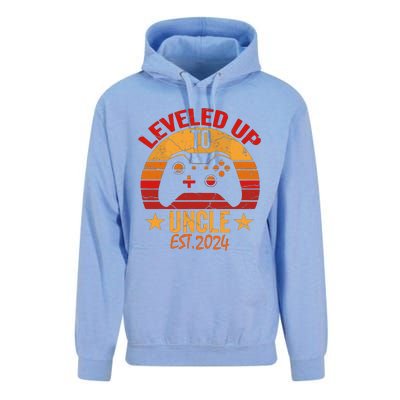 I Leveled Up To Uncle Est 2024 Video Gamer Pregnancy Unisex Surf Hoodie