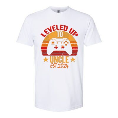 I Leveled Up To Uncle Est 2024 Video Gamer Pregnancy Softstyle CVC T-Shirt