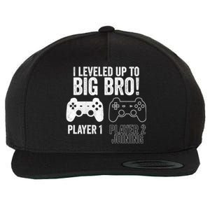 I Leveled Up To Big Bro! New Older Brother Gamer Player 2 Gift Wool Snapback Cap