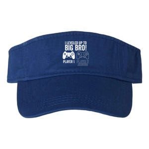 I Leveled Up To Big Bro! New Older Brother Gamer Player 2 Gift Valucap Bio-Washed Visor