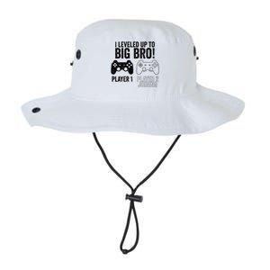 I Leveled Up To Big Bro! New Older Brother Gamer Player 2 Gift Legacy Cool Fit Booney Bucket Hat