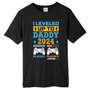 I Leveled Up To Daddy Est 2024 Soon To Be Dad Birthday Gamer Tall Fusion ChromaSoft Performance T-Shirt