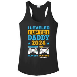 I Leveled Up To Daddy Est 2024 Soon To Be Dad Birthday Gamer Ladies PosiCharge Competitor Racerback Tank