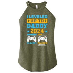 I Leveled Up To Daddy Est 2024 Soon To Be Dad Birthday Gamer Women's Perfect Tri Rocker Tank