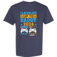 I Leveled Up To Daddy Est 2024 Soon To Be Dad Birthday Gamer Garment-Dyed Heavyweight T-Shirt