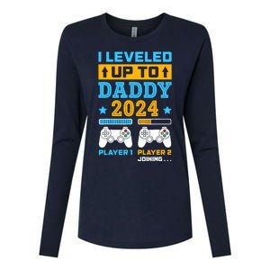 I Leveled Up To Daddy Est 2024 Soon To Be Dad Birthday Gamer Womens Cotton Relaxed Long Sleeve T-Shirt