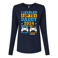 I Leveled Up To Daddy Est 2024 Soon To Be Dad Birthday Gamer Womens Cotton Relaxed Long Sleeve T-Shirt