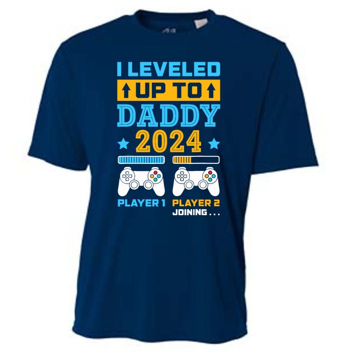 I Leveled Up To Daddy Est 2024 Soon To Be Dad Birthday Gamer Cooling Performance Crew T-Shirt