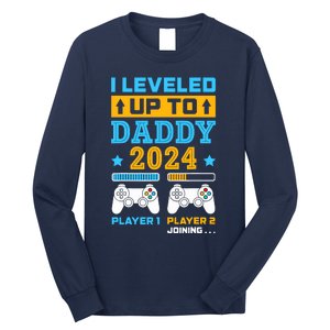 I Leveled Up To Daddy Est 2024 Soon To Be Dad Birthday Gamer Long Sleeve Shirt