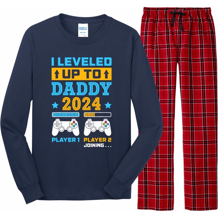 I Leveled Up To Daddy Est 2024 Soon To Be Dad Birthday Gamer Long Sleeve Pajama Set