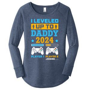 I Leveled Up To Daddy Est 2024 Soon To Be Dad Birthday Gamer Women's Perfect Tri Tunic Long Sleeve Shirt