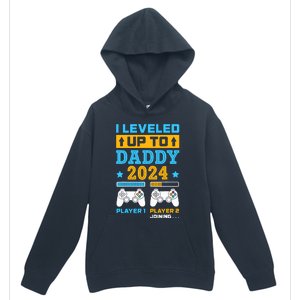 I Leveled Up To Daddy Est 2024 Soon To Be Dad Birthday Gamer Urban Pullover Hoodie