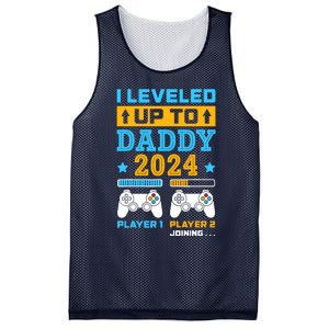 I Leveled Up To Daddy Est 2024 Soon To Be Dad Birthday Gamer Mesh Reversible Basketball Jersey Tank